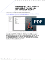 Manitou Telehandler MLT 634 120 Lsu MLT 735 100 Lsu MLT 735 120 Lsu Repair Manual 647125en 09 2015