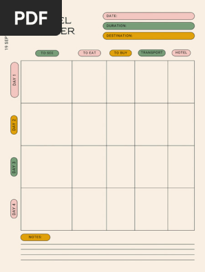 Beige Modern Minimalist Travel Itinerary Planner 2