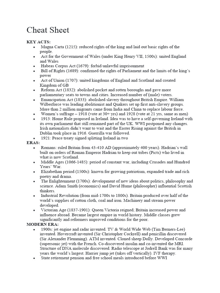 Life in the uk cheat sheet download free pdf kingdom of england