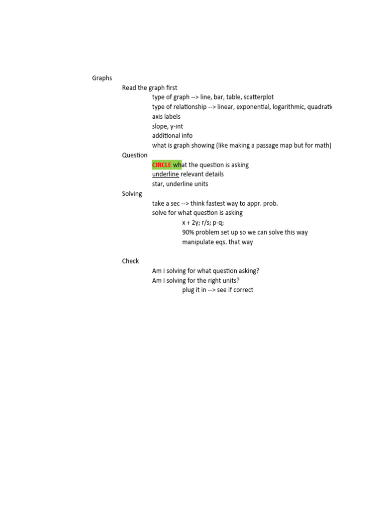 SAT Math Xcel Notsheet - 2021 | PDF