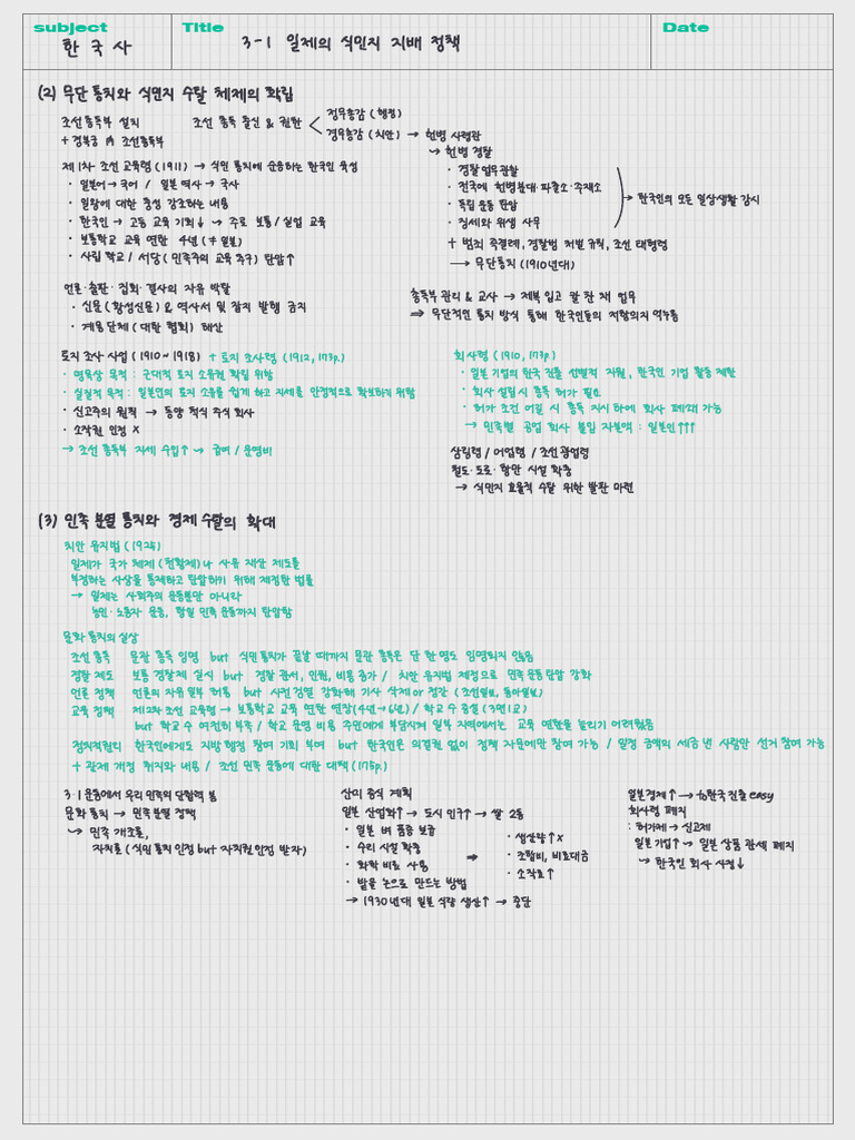 고등 한국사 개념정리 | PDF