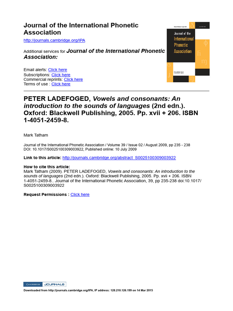 Vowels and Consonants | PDF