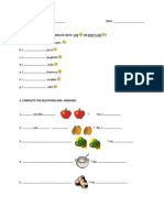 English Exercise Food