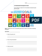 Sustainable Goals Worksheet