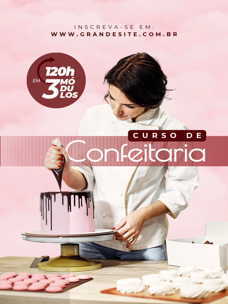 Cartaz A3 Curso de Confeitaria Gastronômico Rosa - 20240105 - 232858 ...