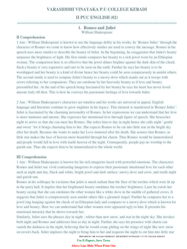 2nd puc english notes 2023 by nagaraj hemmady pdf