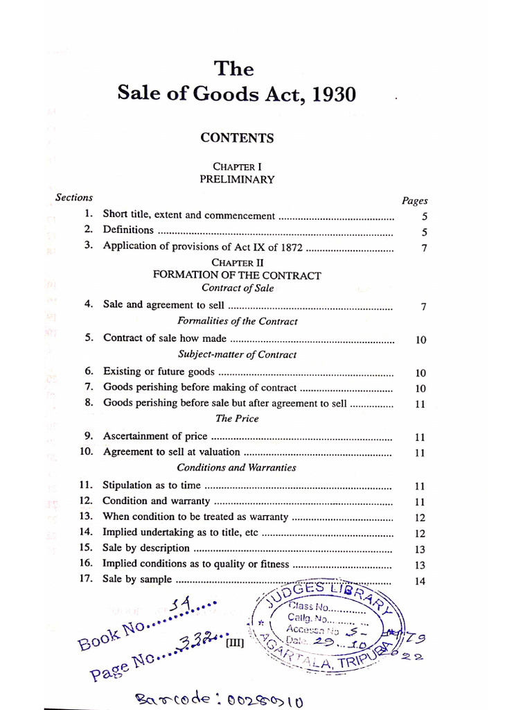 SALE OF GOODS ACT 1930 PDF DOWNLOAD visual data 2
