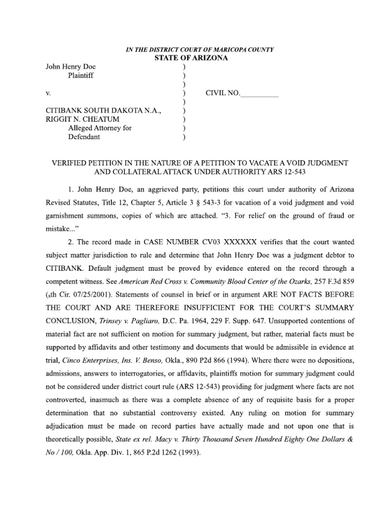 Vacate Default Judgment