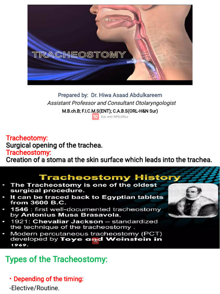 Tracheostomy Types and Care Guide | PDF