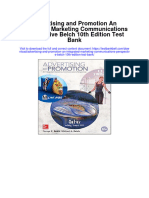 Advertising and Promotion An Integrated Marketing Communications Perspective Belch 10th Edition Test Bank