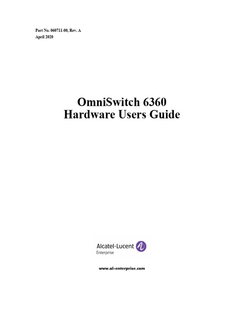 OS6360 AOS 8.7.R02 Hardware Users Guide PDF