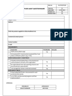 PUR 06 Supplier Audit - Questionnaire 2