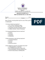 Araling Panlipunan 4 First Quarter Test, Sy 2023-2024