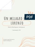 Ensayo Argumentado de Un Milagro para Lorenzo-Denis Rodríguez Velázquez