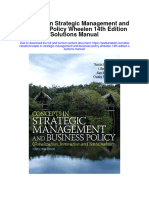 Concepts in Strategic Management and Business Policy Wheelen 14th Edition Solutions Manual