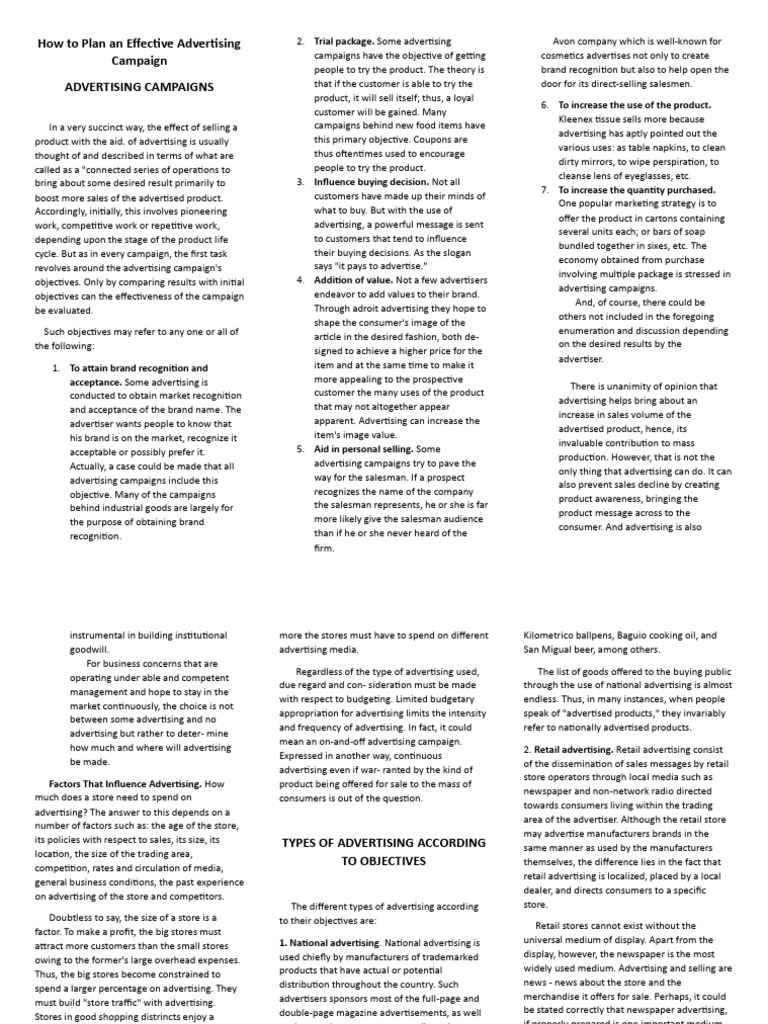 How to plan advertising techniques pdf advertising marketing