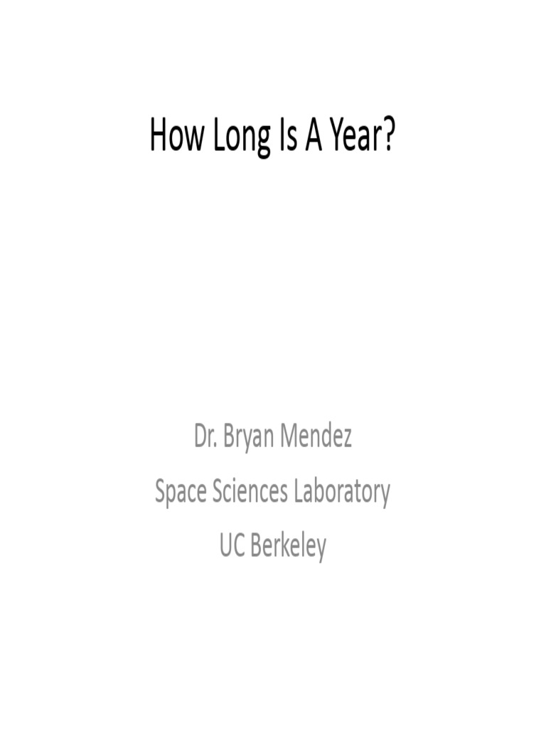 How Long Is A Year Pdf