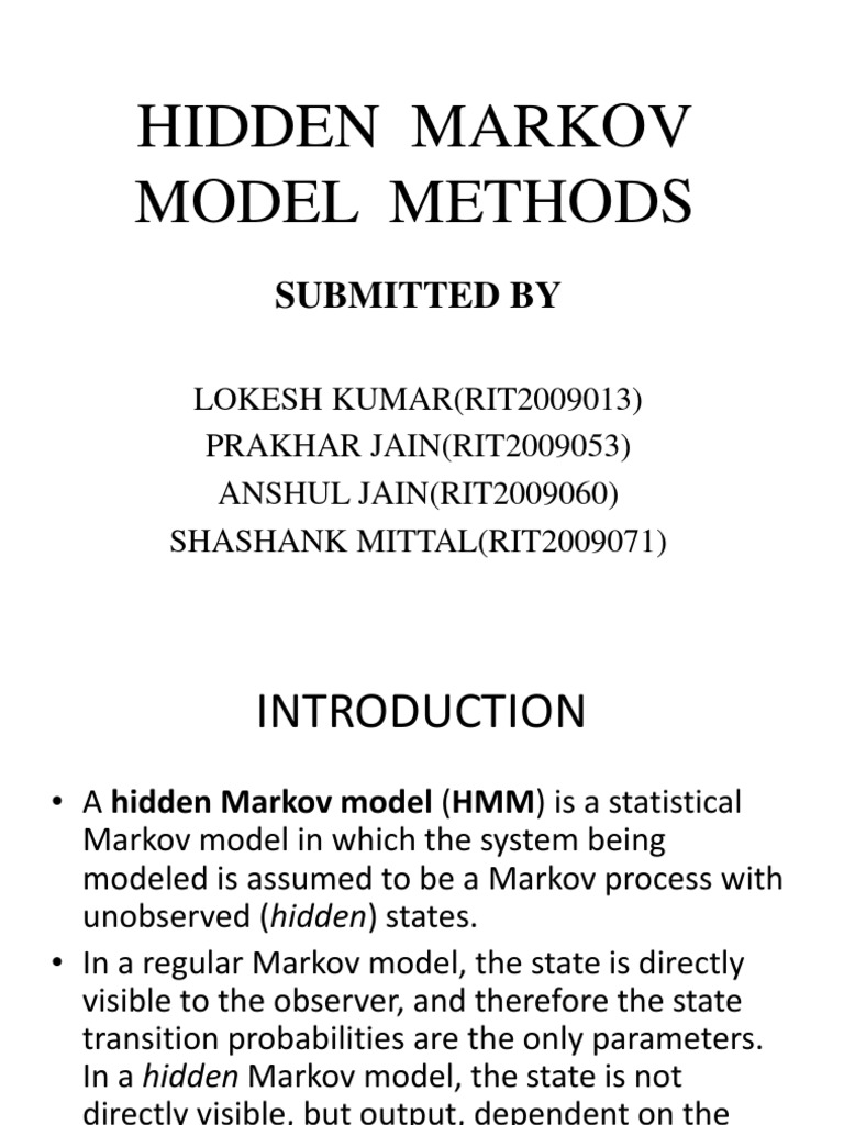 Hidden Markov Model Overview | PDF | Markov Chain | Cybernetics