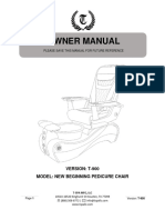 New Beginning Pedicure Chair User Manual