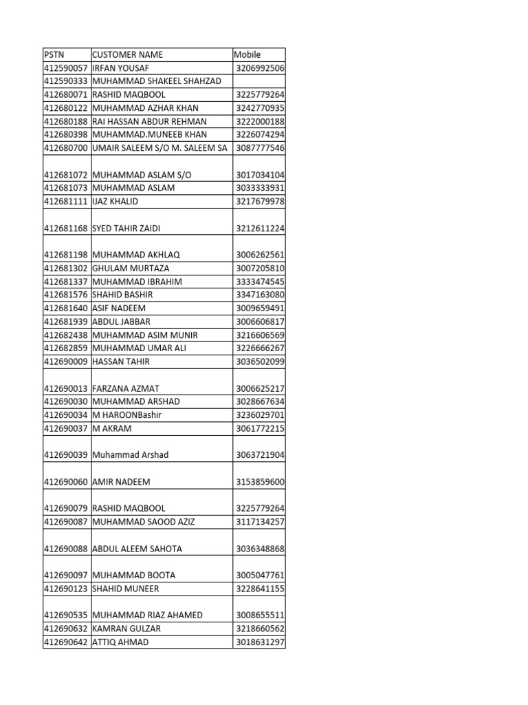 Flash Fiber All Connections List PDF