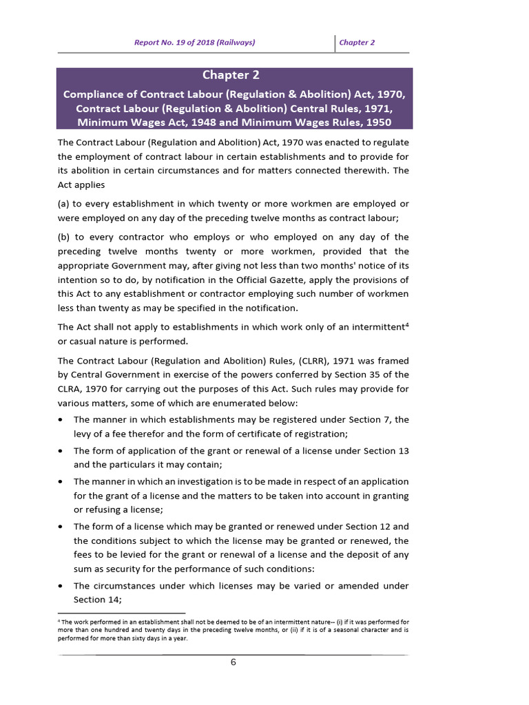 Chapter 2 Compliance of Contract Labour Regulation and Abolition Act ...
