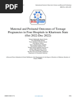 Maternal and Perinatal Outcomes of Teenage Pregnancies in Four Hospitals in Khartoum State (Oct 2022-Dec 2022)