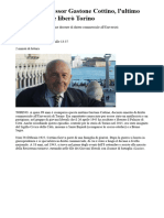 Morto il professor Gastone Cottino, l'ultimo partigiano che liberò Torino