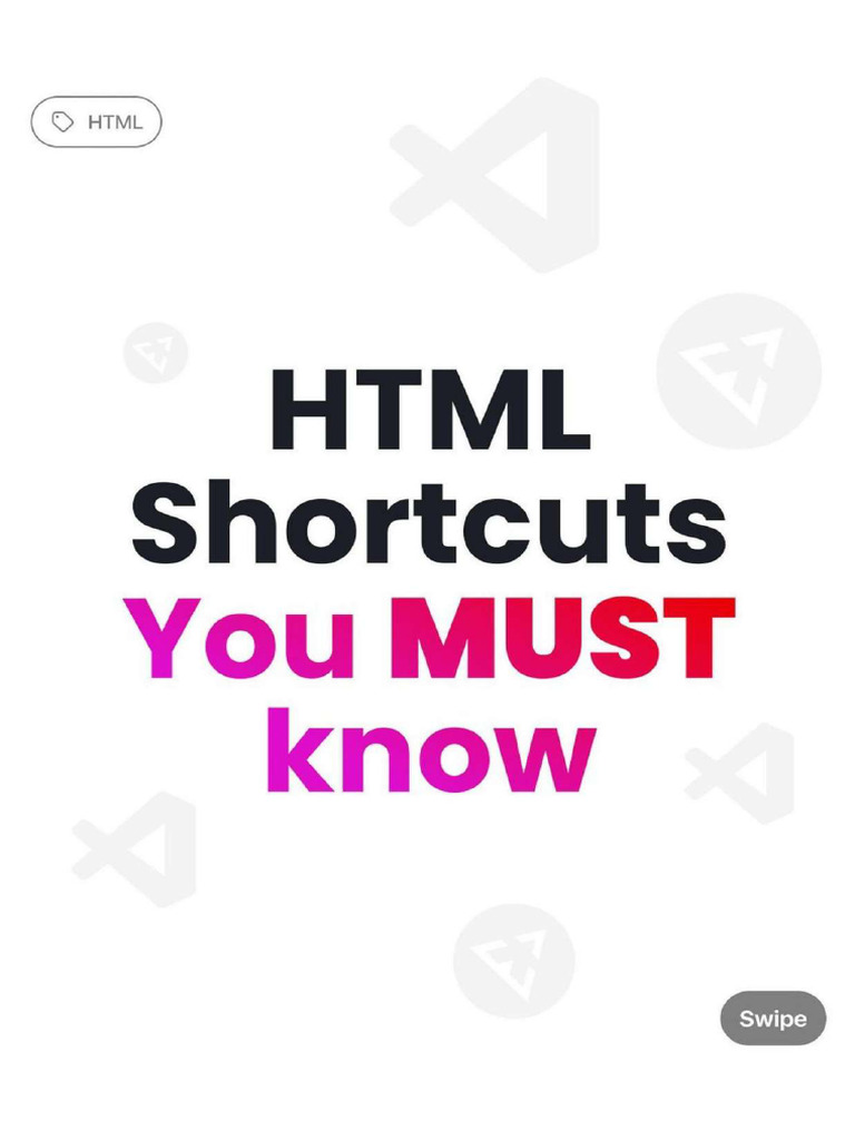 HTML Shortcuts You Need To Know | PDF