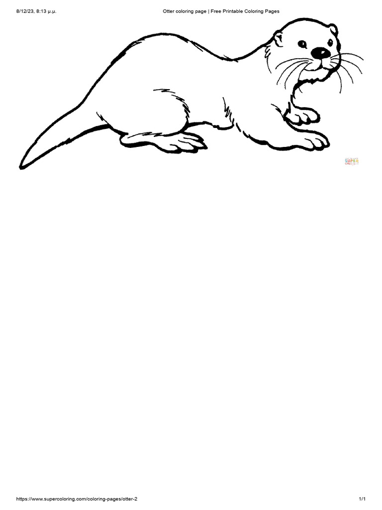 Otter Coloring Page - Free Printable Coloring Pages | PDF