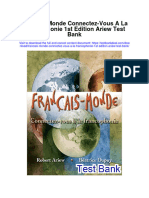 Francais Monde Connectez Vous A La Francophonie 1st Edition Ariew Test Bank