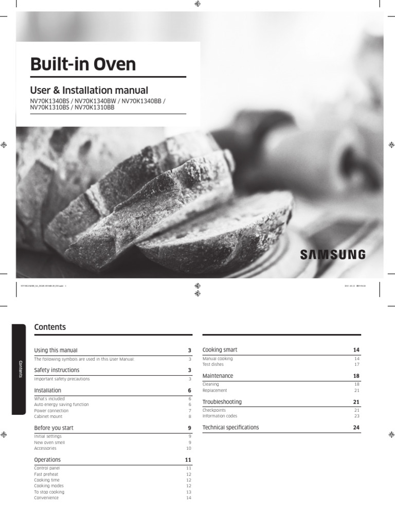 Samsung Oven Manual | PDF | Ac Power Plugs And Sockets | Oven