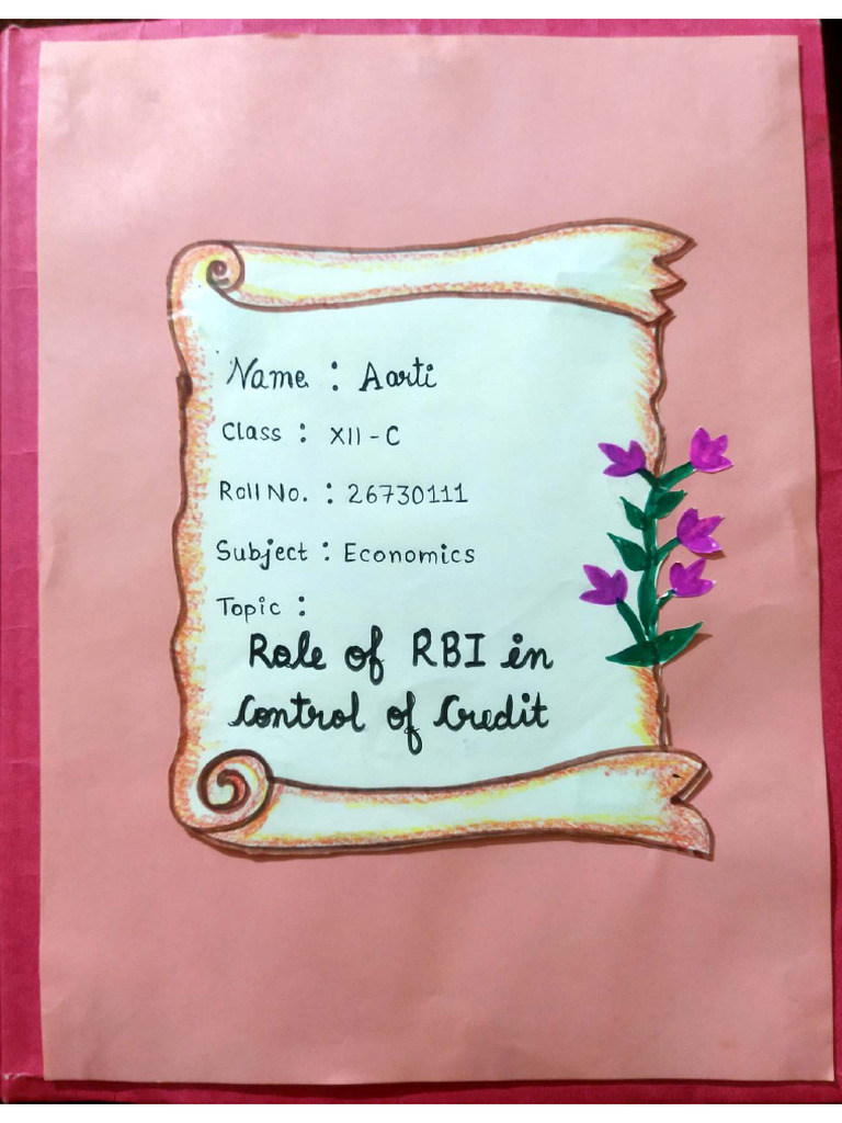 Economics Project Role of Rbi in Control of Credit | PDF