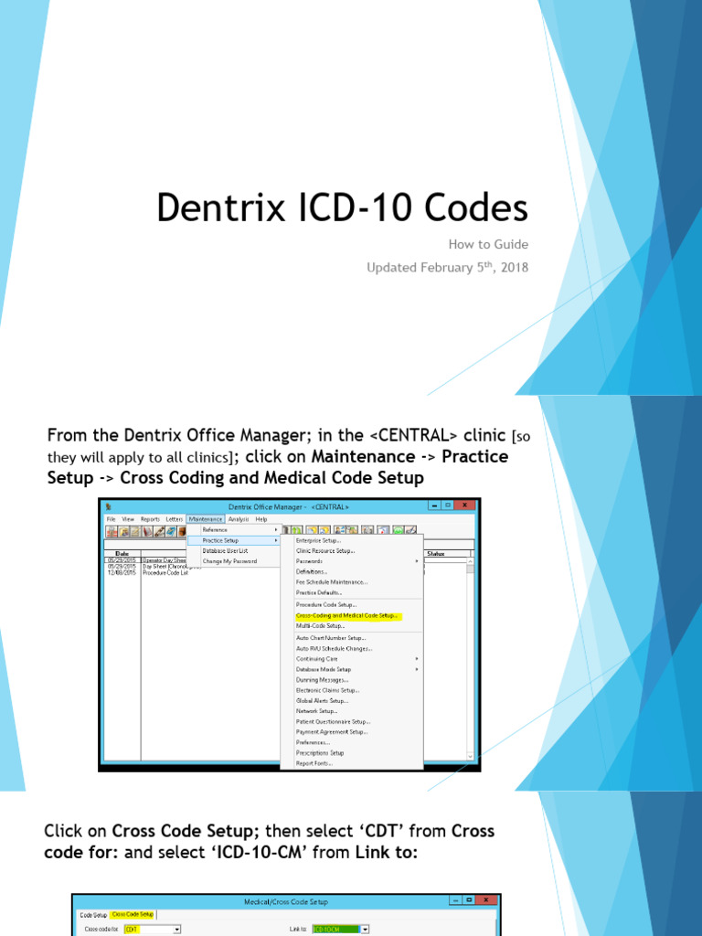 how-to-add-and-link-icd-10-codes-to-ada-cdt-codes-in-dentrix-pdf