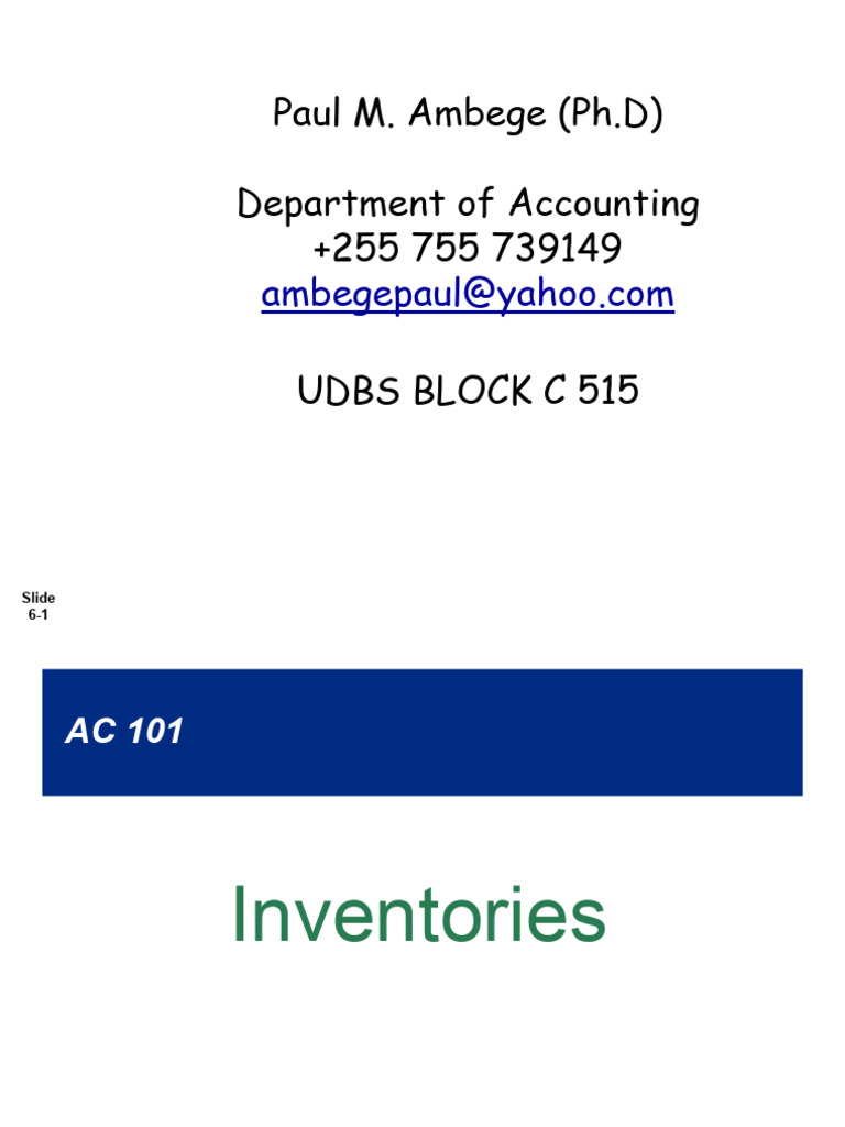 Lecture 2 Inventories | PDF