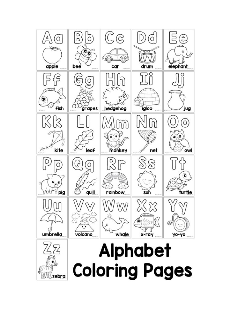 Alphabet Coloring Page PDF - 1707133820
