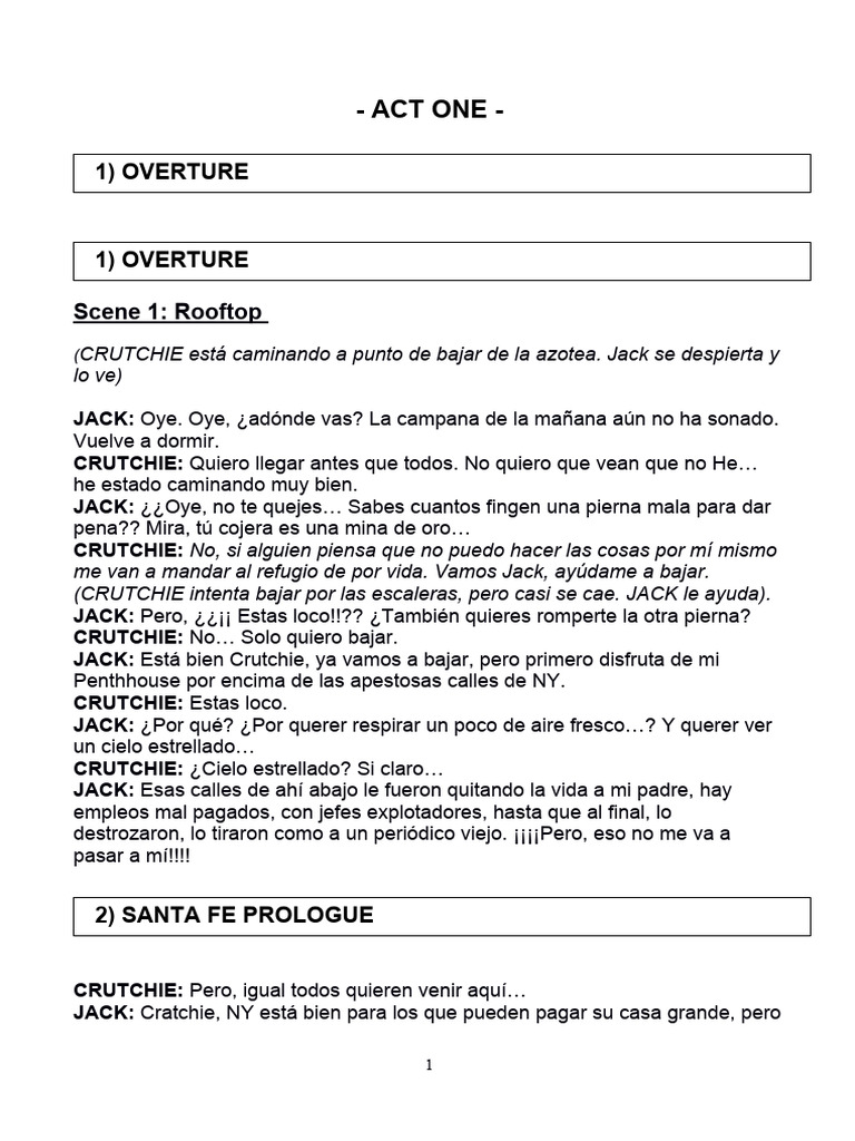 Guion Final Newsies | PDF