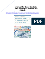 Solution Manual For Bond Markets Analysis and Strategies Fabozzi 8th Edition