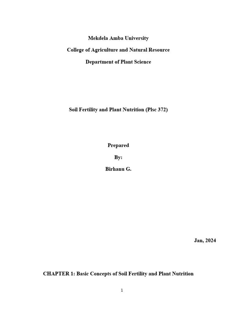 SOIL FERTILITY AND PLANT NUTRITION QUESTIONS AND ANSWERS PDF visual data 6