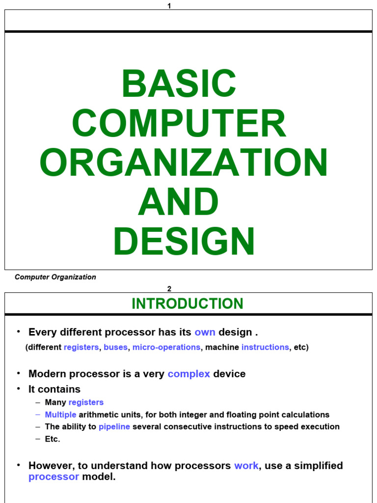 Basic Computer Organization AND Design | PDF
