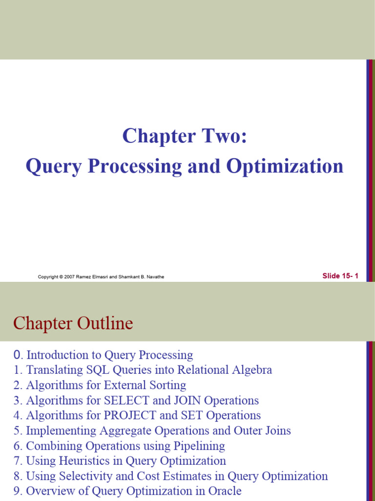 Chapter 2 - Query Optimization | PDF