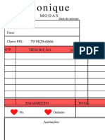 Talão de Pedidos e Orçamentos Confeitaria A4