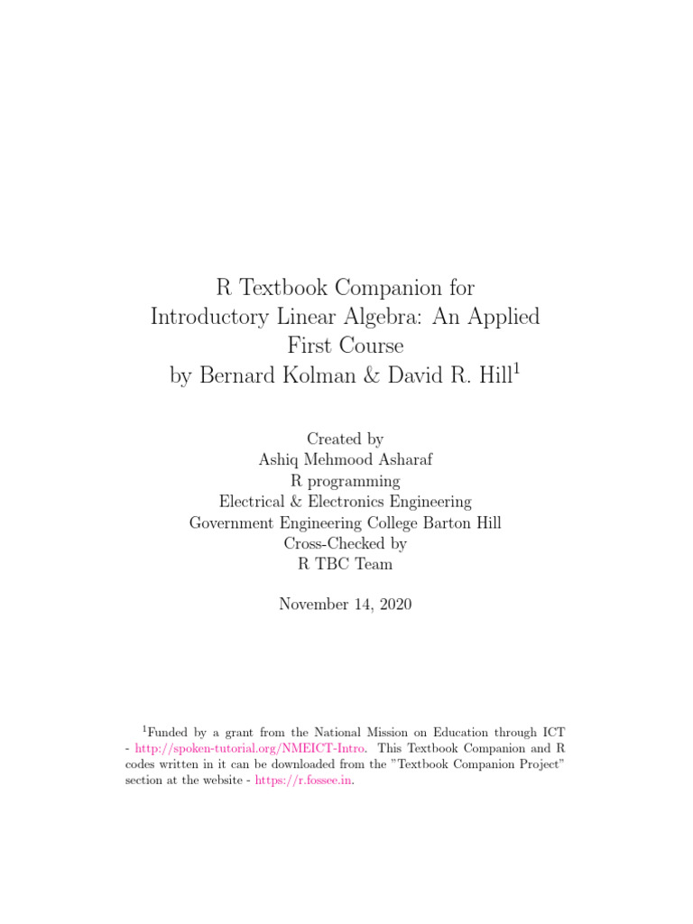 Introductory linear algebra an applied first course bernard kolman