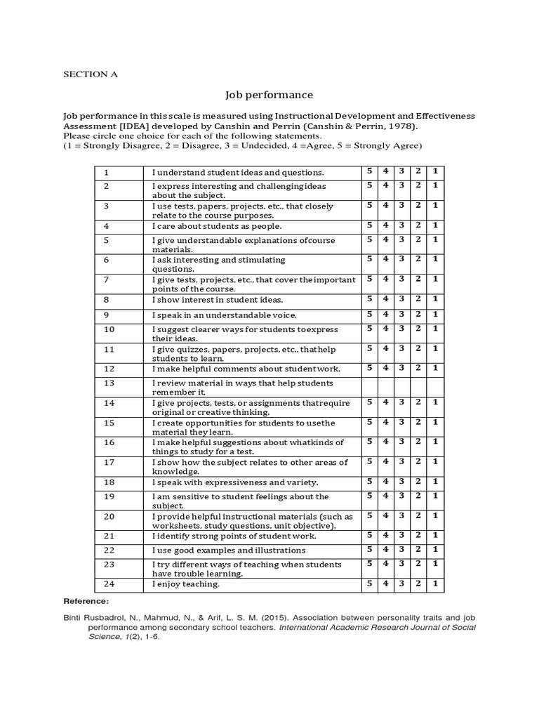 Teachers' Job Performance | PDF