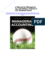 Solution Manual For Managerial Accounting 3rd Edition Charles e Davis Elizabeth Davis