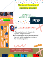 Nature of The Roots of Quadratic Equation