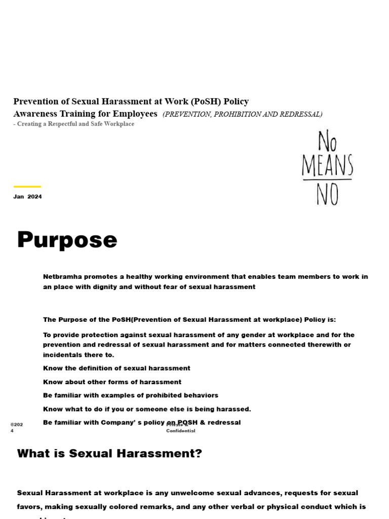 POSH Policy Awareness Training 2023 | PDF