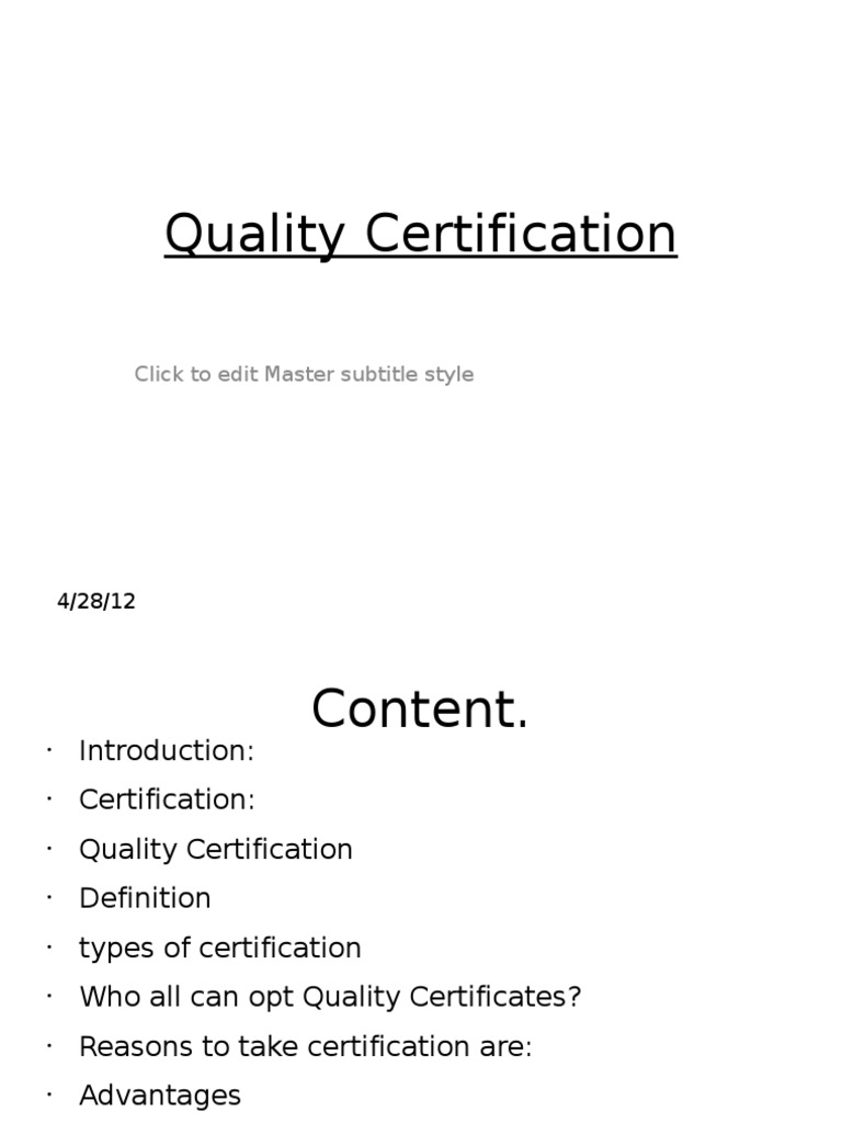 Understanding Quality Certification Types | PDF | Iso 9000 | Audit