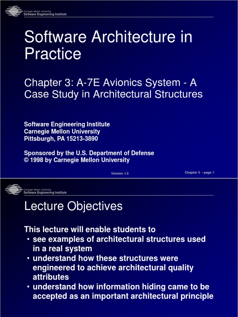 Software Architecture in Practice: Chapter 3: A-7E Avionics System - A ...