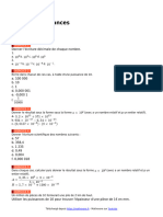 Puissances Exercices de Maths en 4eme Corriges en PDF