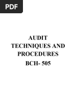 Audit Techniques and Procedures